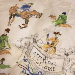 French Les Attitudes De L'Amazon silk scarf